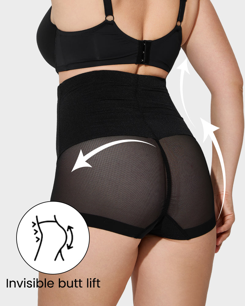 Sculpting Mesh High-Waist Shaper Panty - FirmaSmooth