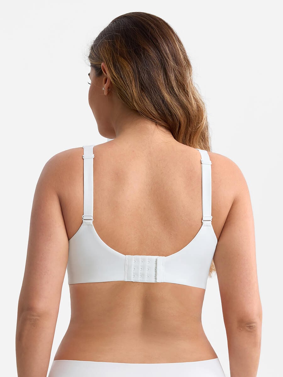 Full Coverage Minimizer Bra with Underwire Side Boning Mesh Plunge - FirmaHold