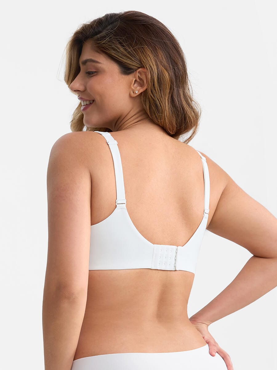 Full Coverage Minimizer Bra with Underwire Side Boning Mesh Plunge - FirmaHold