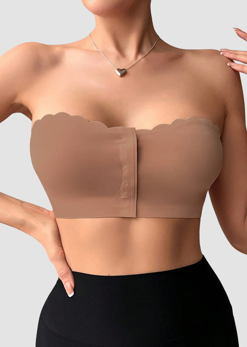 Strapless Front Closure Leopard Print Bra - FirmaHold