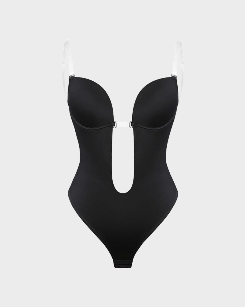 Strapless U-Plunge Thong Shaping Bodysuit - FirmaSculpt