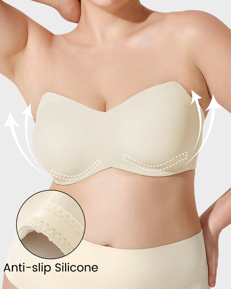 Full Support Non-Slip Convertible Bandeau Bra - FirmHold