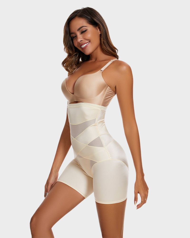 High-Waist Cross Compression Mid-Thigh Shaping Shorts 2-Pack - FirmaControl