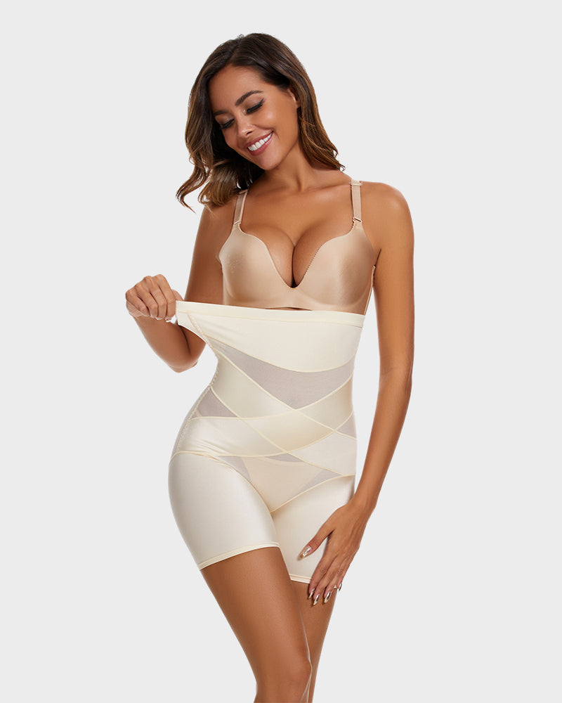High-Waist Cross Compression Mid-Thigh Shaping Shorts 2-Pack - FirmaControl
