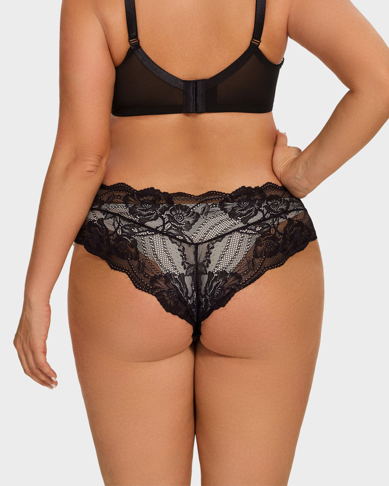 Floral Lace Seamless Briefs 3-Pack - FirmaLace