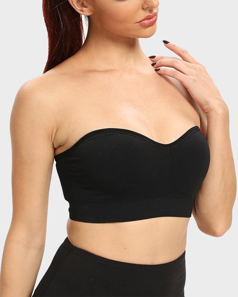 Non-Slip Seamless Strapless Bandeau Bra - FirmaHold