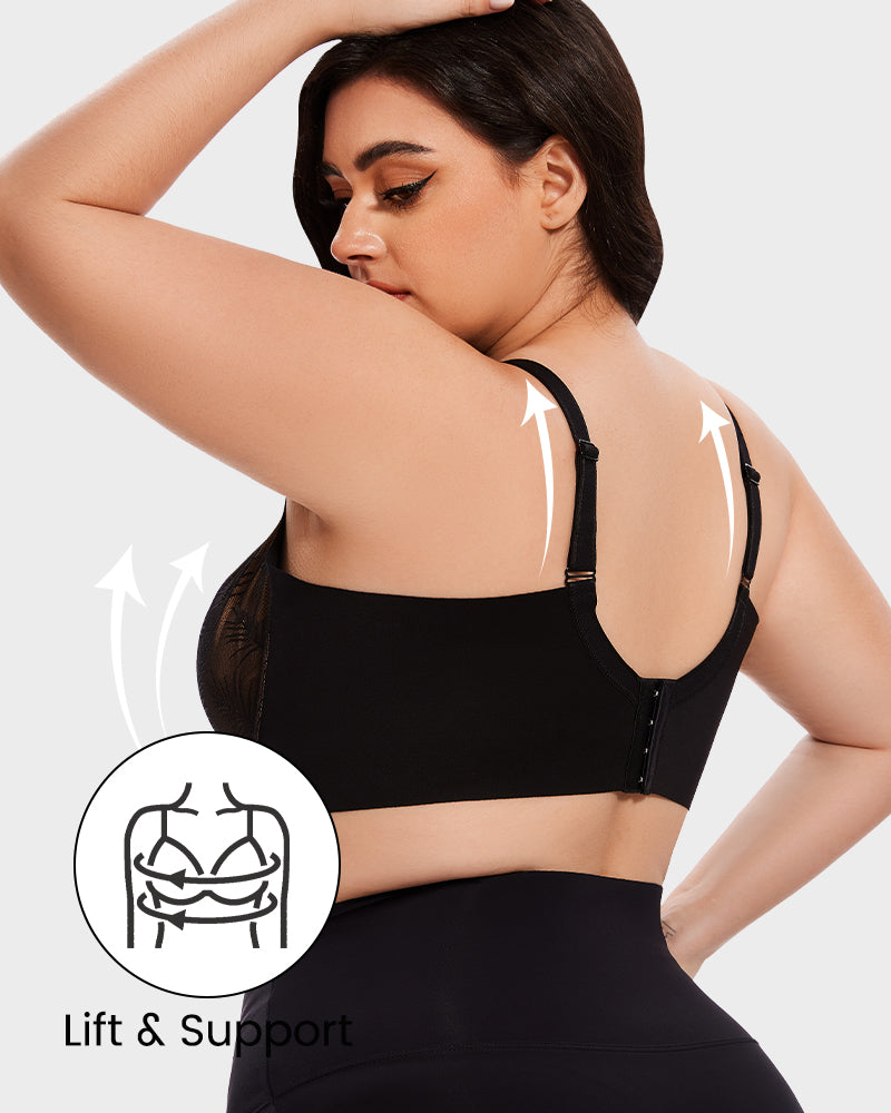 Leaf Lace Full Coverage Unlined Push-Up Bra - FirmaLace