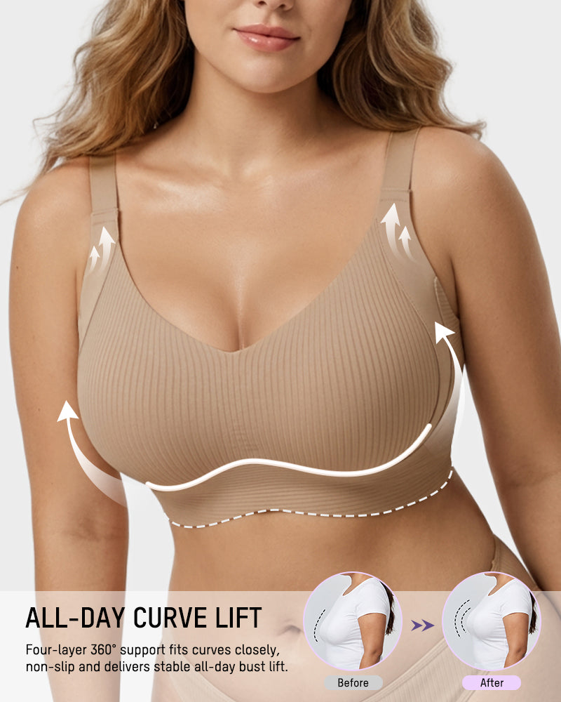 Ribbed Wireless Everyday Lift Bra 3-Pack - FirmaSoft