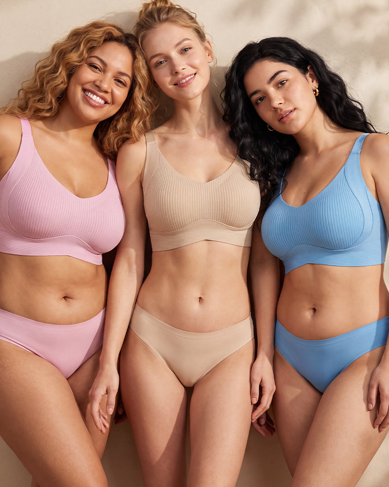 Ribbed Wireless Everyday Lift Bra 3-Pack - FirmaSoft