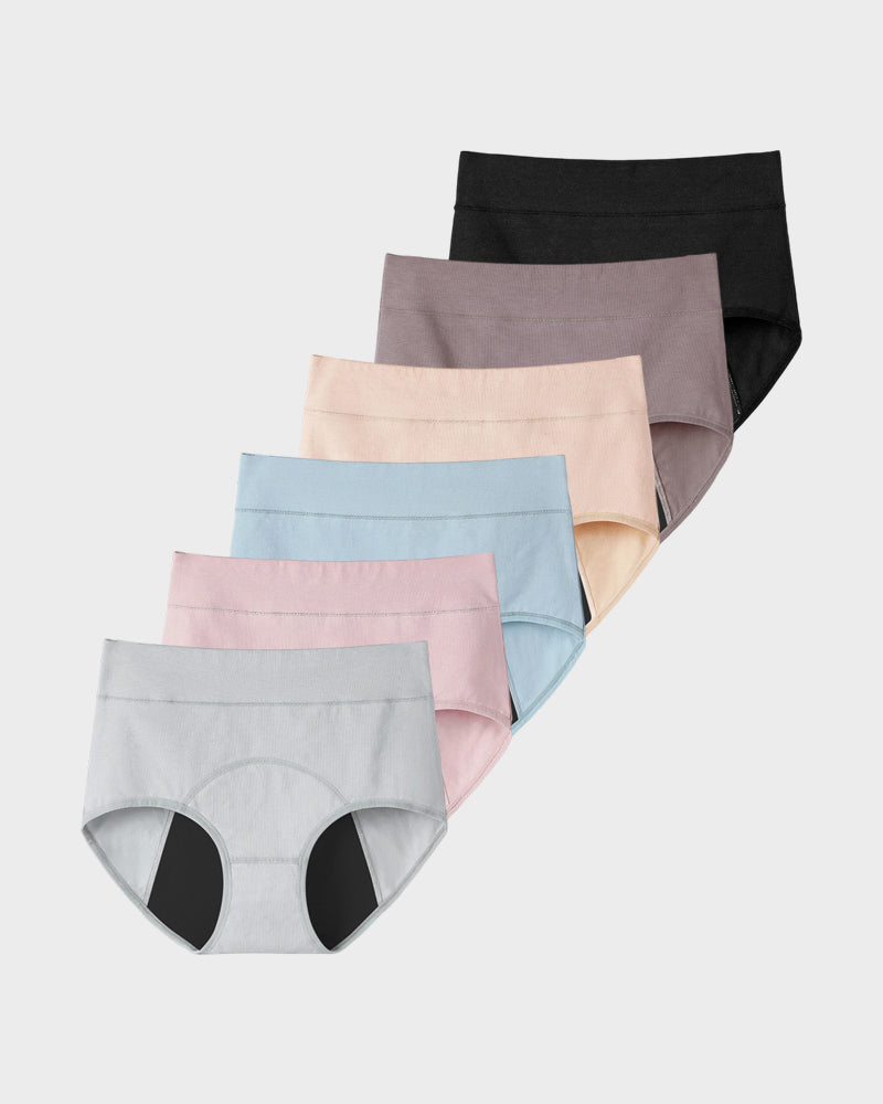 360° Leak-Proof High-Waist Period Underwear 6-Pack - FirmaControl