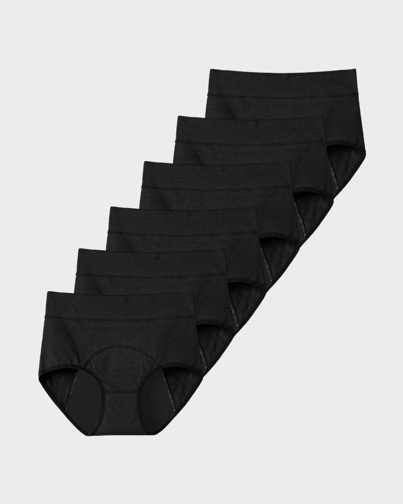 360° Leak-Proof High-Waist Period Underwear 6-Pack - FirmaControl