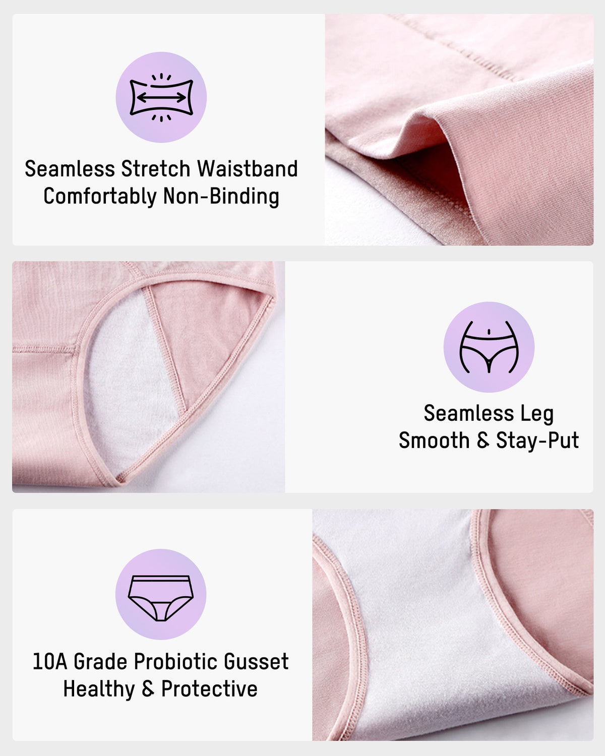 360° Leak-Proof High-Waist Period Underwear 6-Pack - FirmaControl