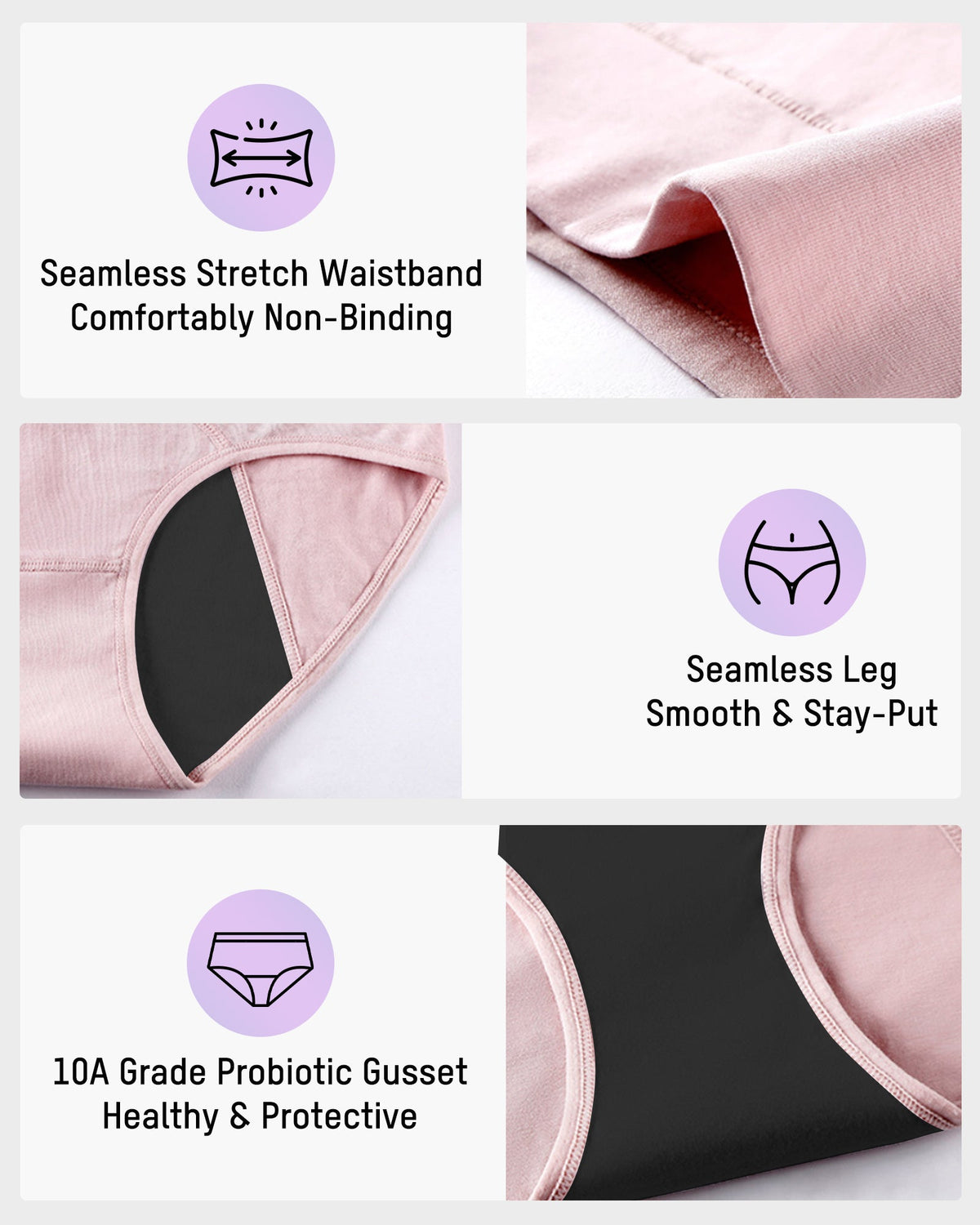 360° Leak-Proof High-Waist Period Underwear 6-Pack - FirmaControl