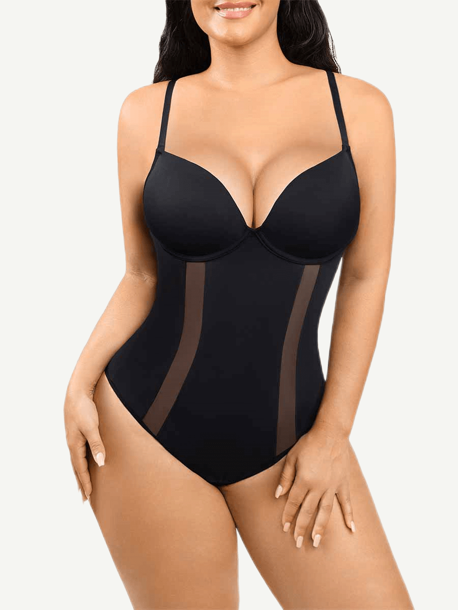 One-Piece Bodysuit with Back Large U-shaped Design and 3/4 Cup – FirmaLift