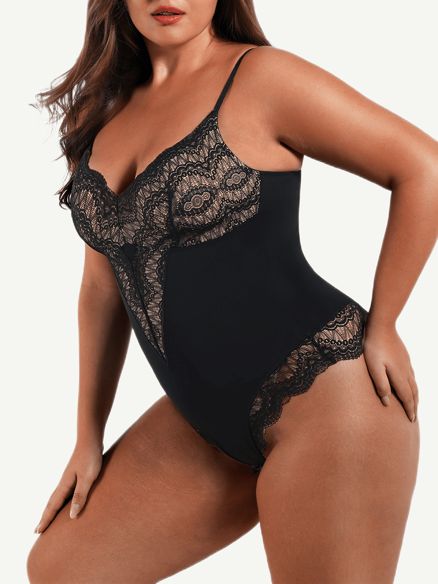 Sexy Ultra-versatile Lace Bodysuit with Tummy Control - FirmaLace