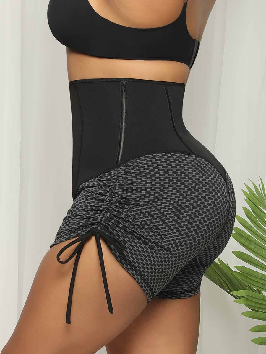 Neoprene Sauna Waist Trainer Shorts with Hook Closure - FirmaControl