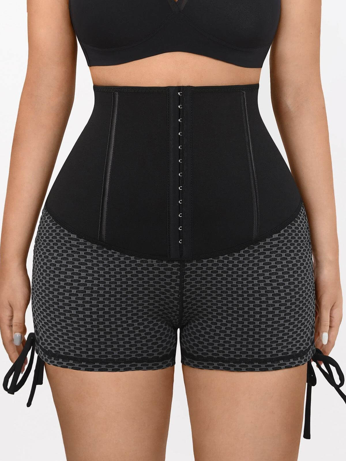 Neoprene Sauna Waist Trainer Shorts with Hook Closure - FirmaControl