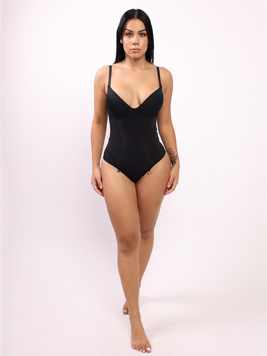 One-Piece Bodysuit with Back Large U-shaped Design and 3/4 Cup – FirmaLift