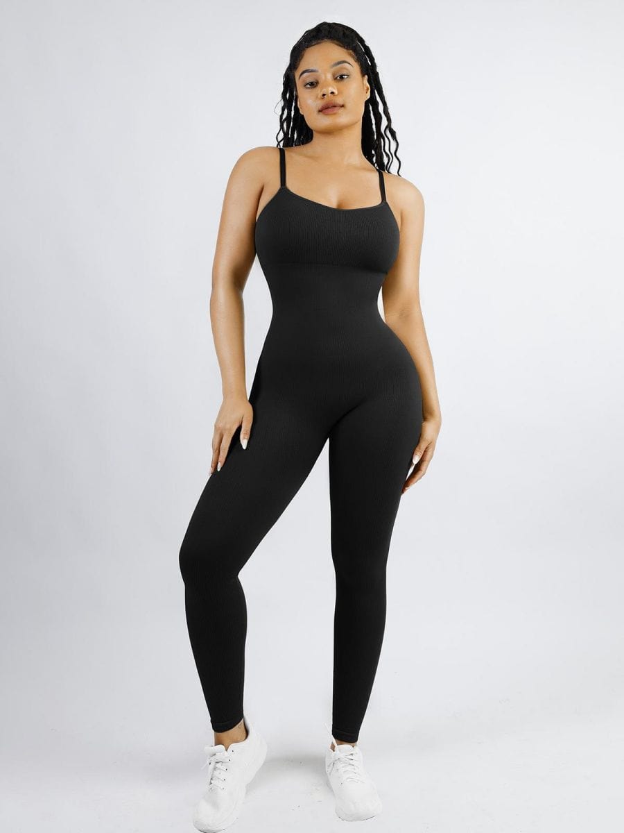 High Stretchy Seamless Tummy Control Shaping Jumpsuit with Removable Cup Pads - FirmaFlex