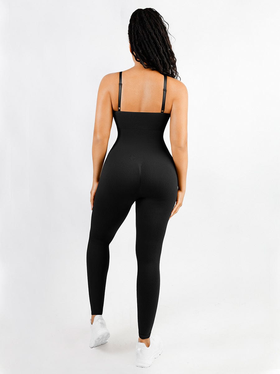 High Stretchy Seamless Tummy Control Shaping Jumpsuit with Removable Cup Pads - FirmaFlex