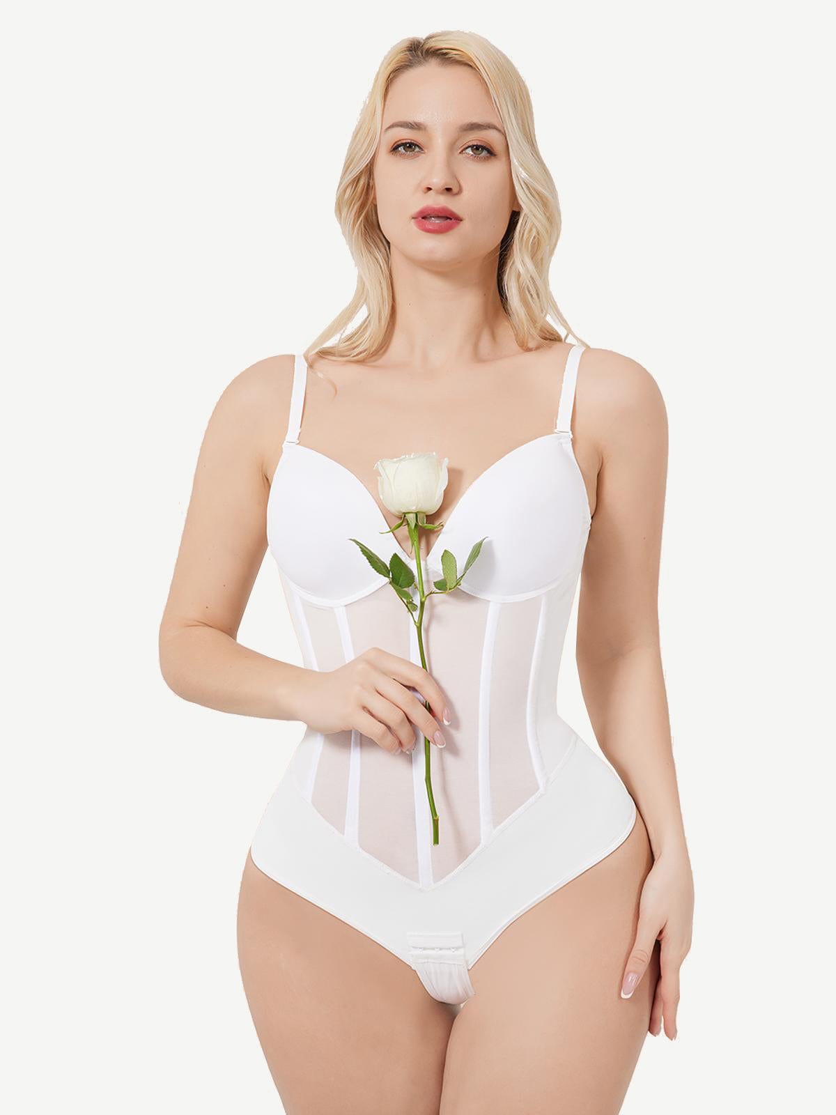 Back U Design Comfy Compression Shapewear Bodysuit with 5 Steel Bones - FirmaHold