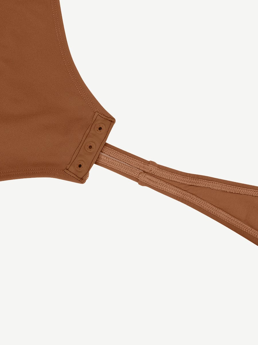 V-Neck Long Sleeve Thong Waist Control Bodysuit - FirmaSculpt