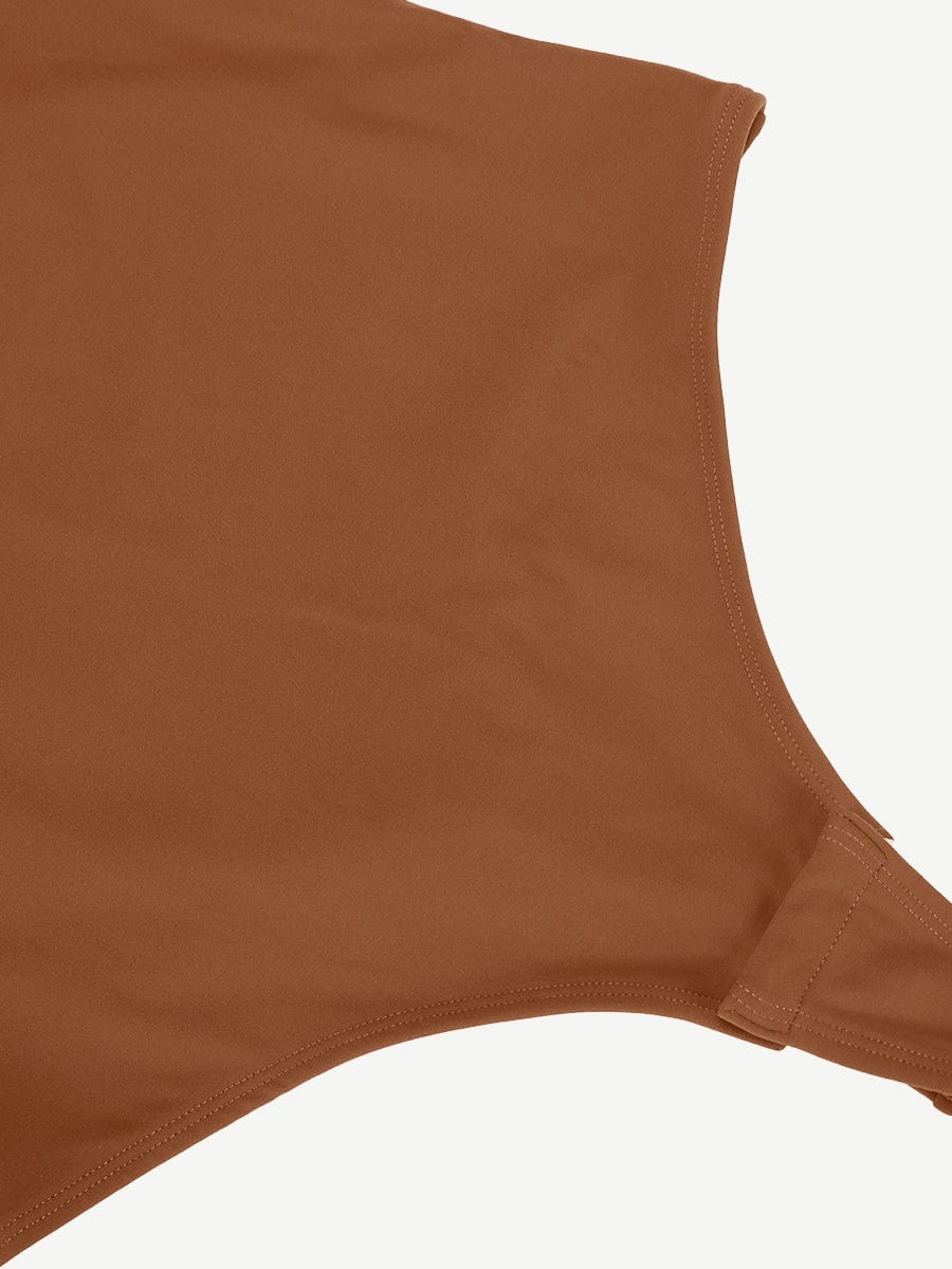 V-Neck Long Sleeve Thong Waist Control Bodysuit - FirmaSculpt