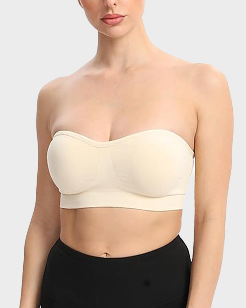 Non-Slip Seamless Strapless Bandeau Bra - FirmaHold