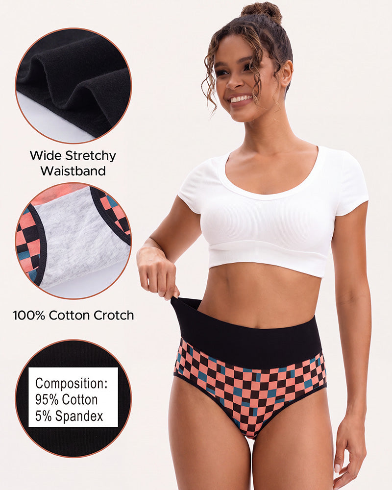 High-Waisted Cotton Briefs 5-Pack - FirmaSoft