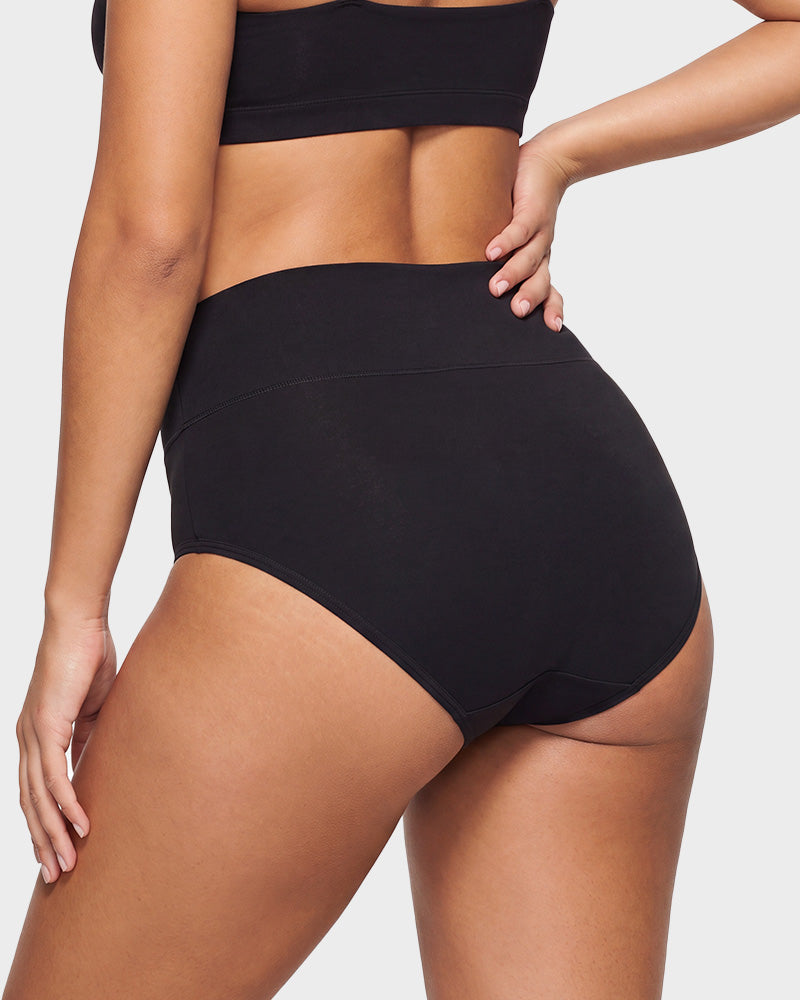 High-Waisted Cotton Briefs 5-Pack - FirmaSoft