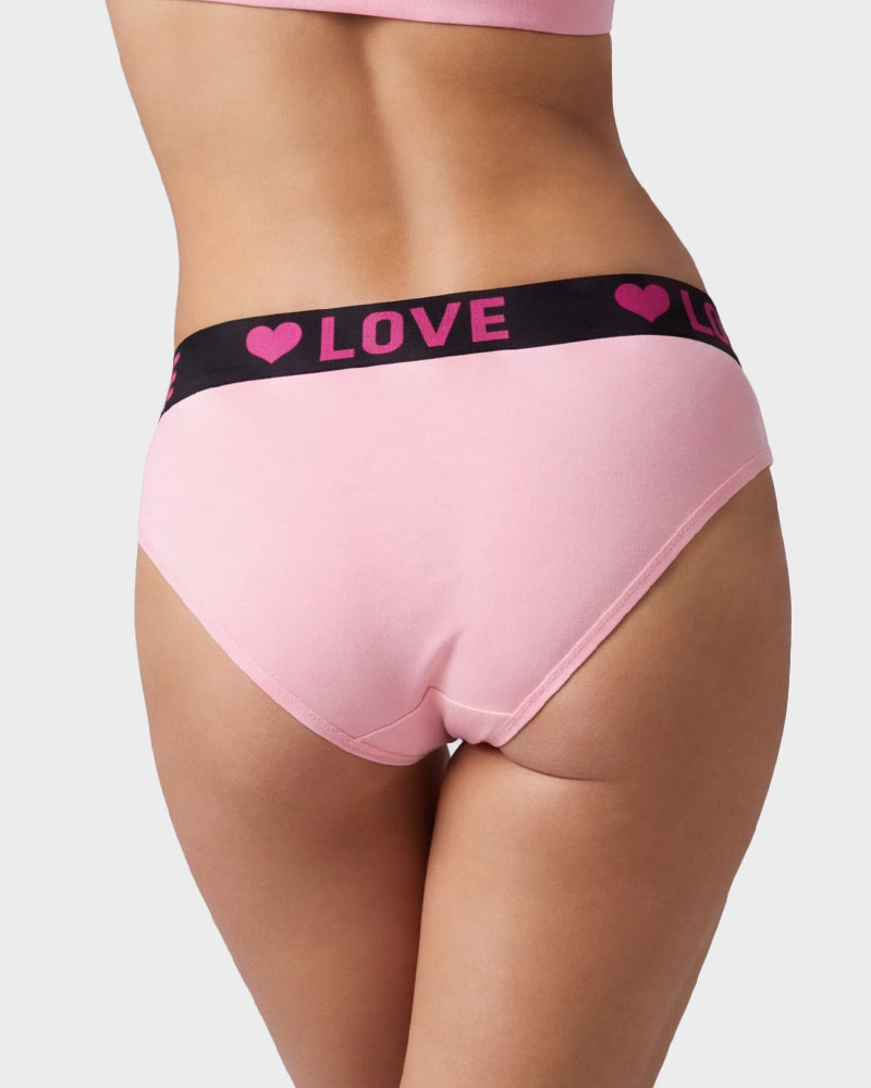 LOVE Print Cotton Bikini Knickers 6-Pack - FirmaSoft