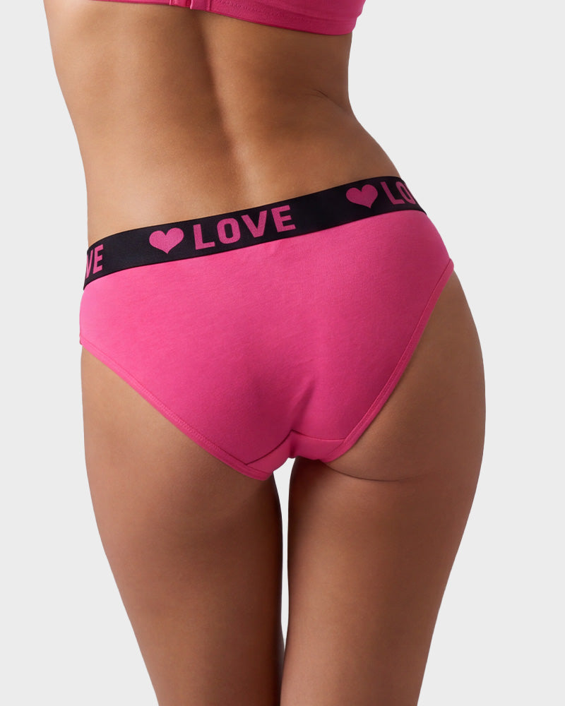 LOVE Print Cotton Bikini Knickers 6-Pack - FirmaSoft