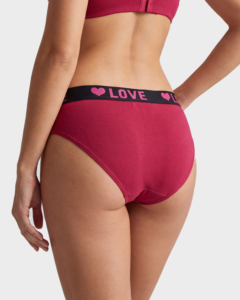 LOVE Print Cotton Bikini Knickers 6-Pack - FirmaSoft