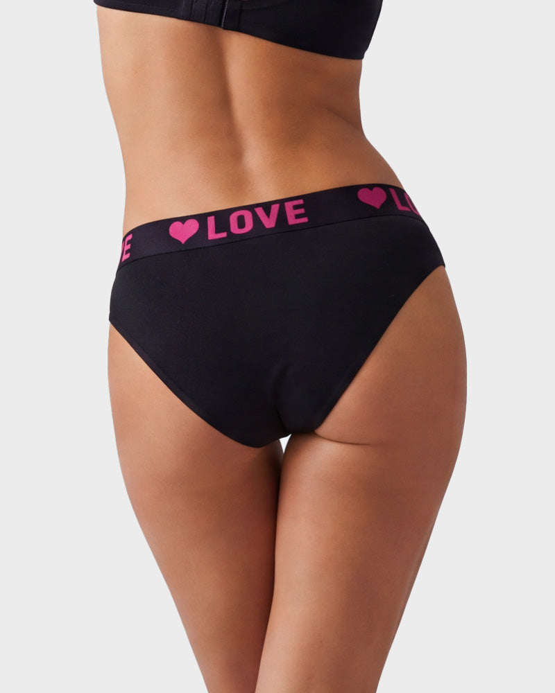 LOVE Print Cotton Bikini Knickers 6-Pack - FirmaSoft