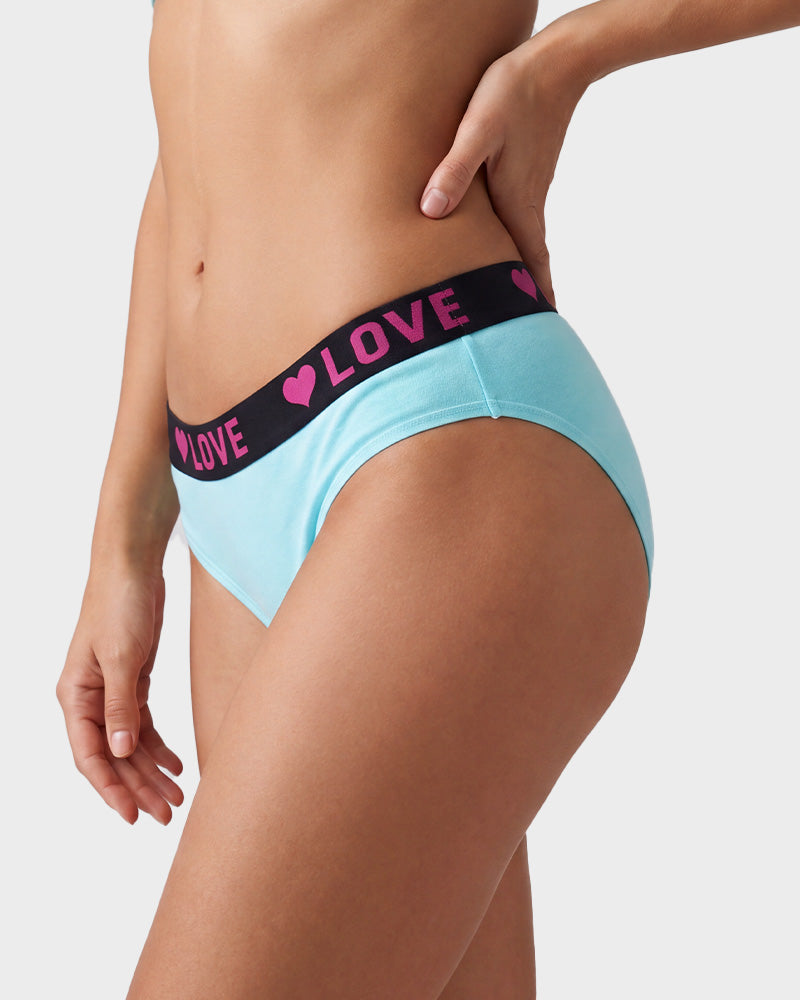 LOVE Print Cotton Bikini Knickers 6-Pack - FirmaSoft