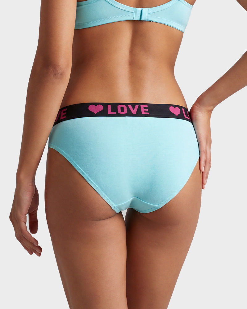 LOVE Print Cotton Bikini Knickers 6-Pack - FirmaSoft