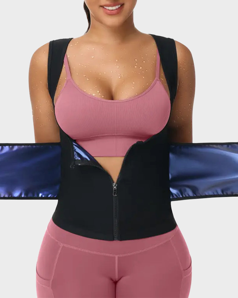 Adjustable Sauna Sweat Waist Trainer Tank Top - FirmaActive