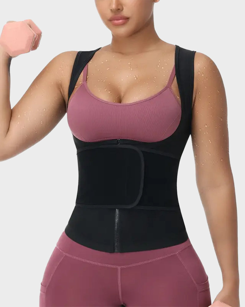 Adjustable Sauna Sweat Waist Trainer Tank Top - FirmaActive