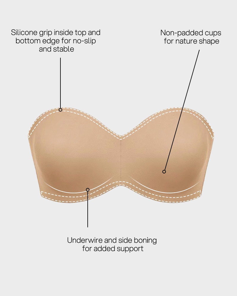 Stay-Put Strapless Support Bra - FirmHold