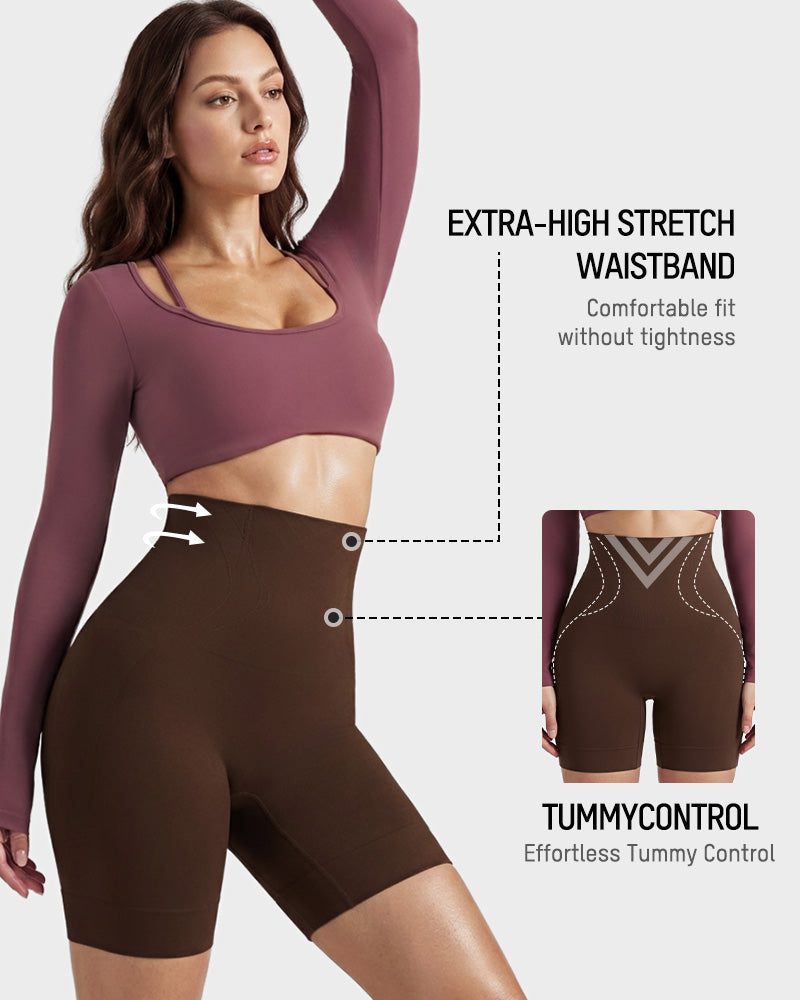 High-Waist Tummy Control Shaping Shorts - FirmaControl