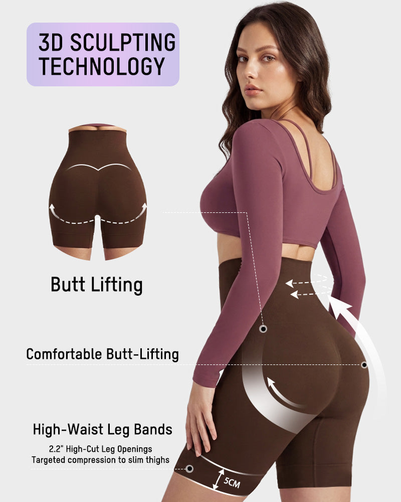 High-Waist Tummy Control Shaping Shorts - FirmaControl