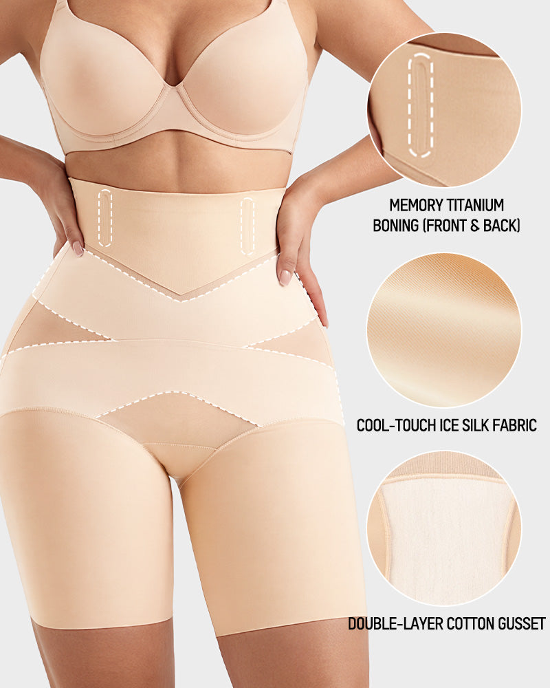 High-Waist Tummy Control Shaping Shorts - FirmaControl