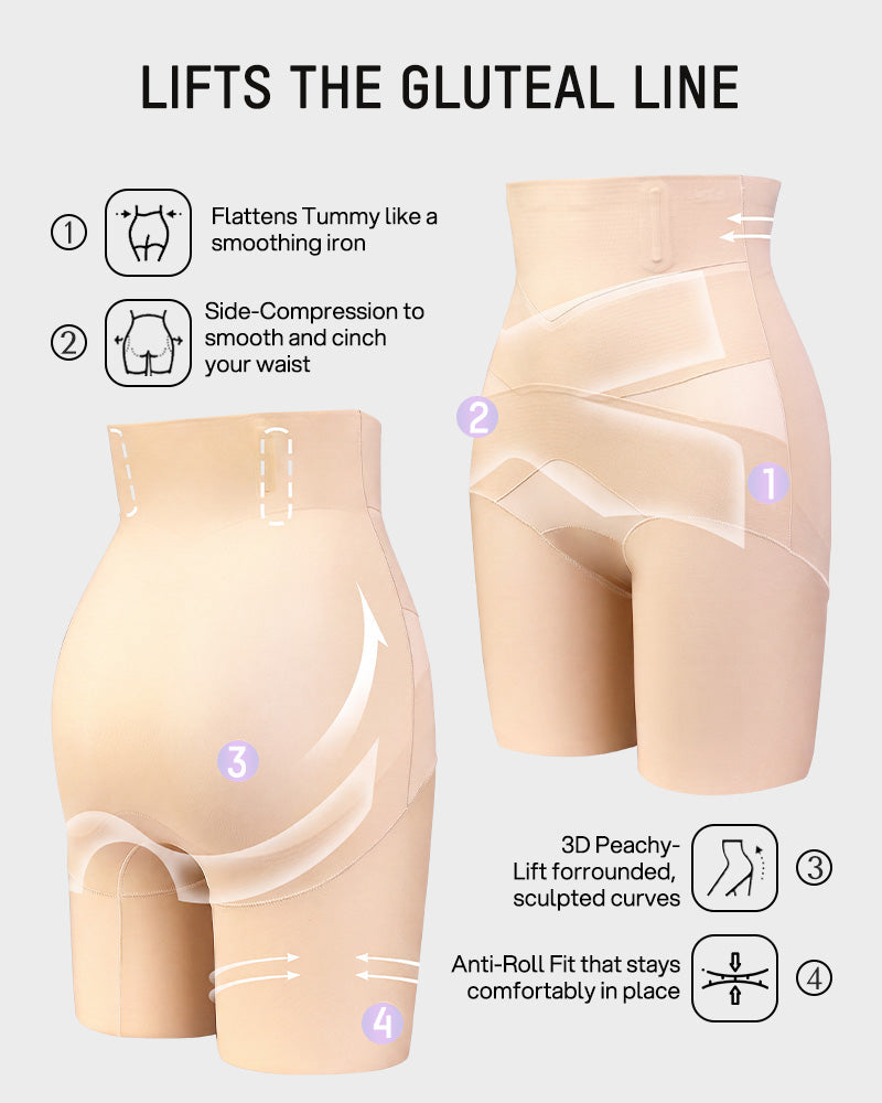 High-Waist Tummy Control Shaping Shorts - FirmaControl