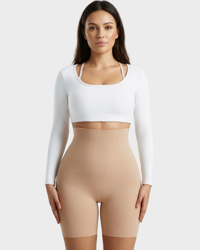High-Waist Tummy Control Shaping Shorts - FirmaControl
