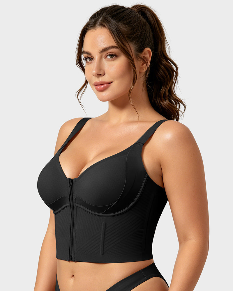 Zip-Front Longline Shaping Bra for Fuller Busts - FirmaSmooth