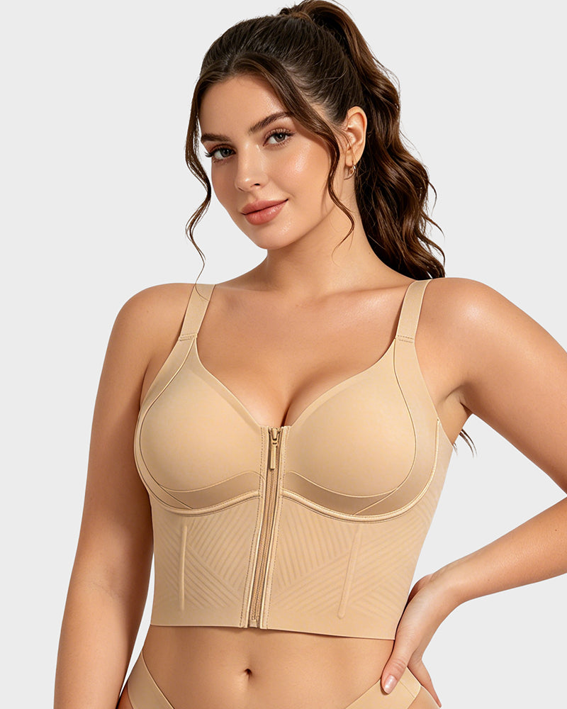 Zip-Front Longline Shaping Bra for Fuller Busts - FirmaSmooth