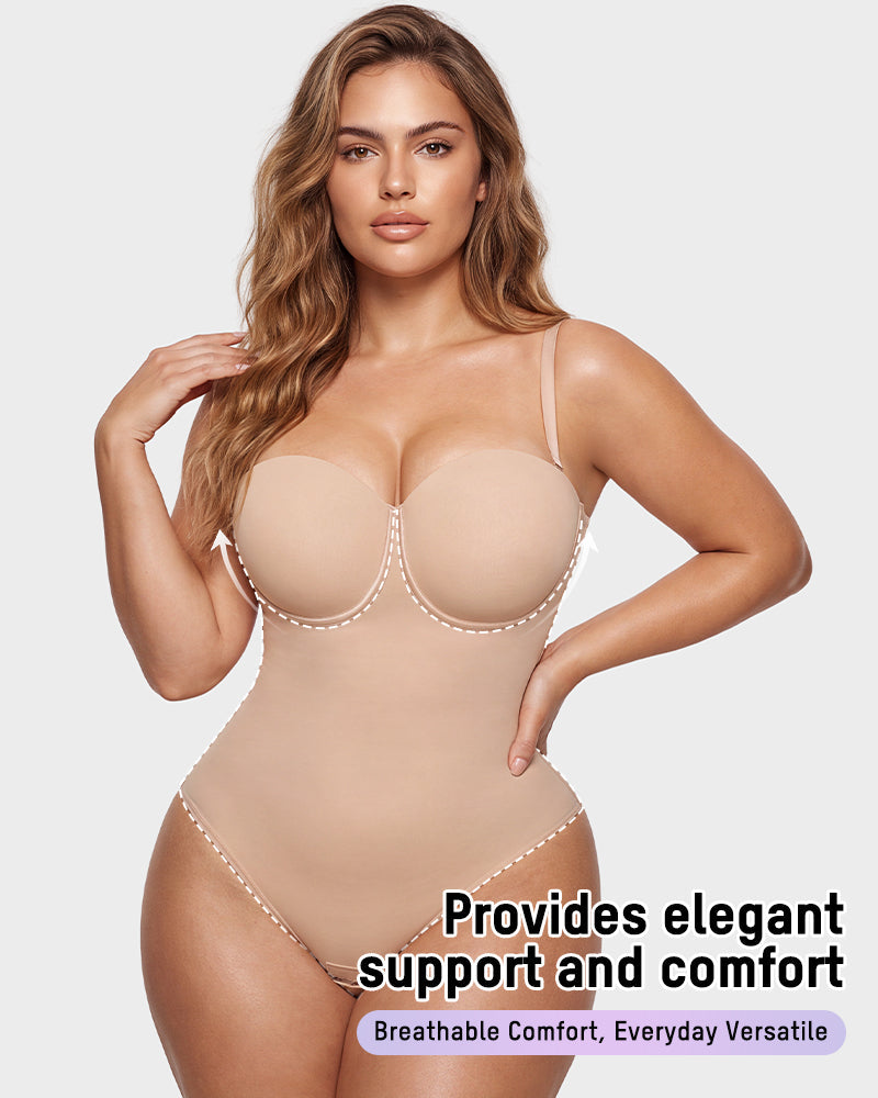 Seamless Back Lace-Up Shapewear Bodysuit - FirmaSculpt