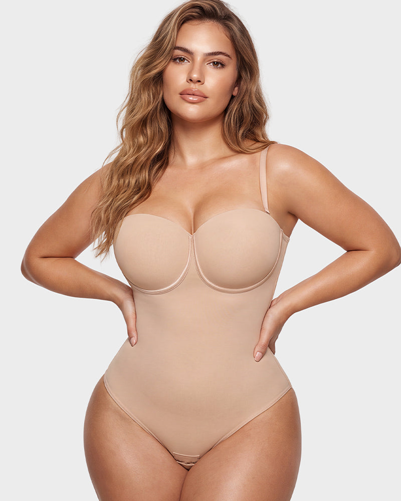 Seamless Back Lace-Up Shapewear Bodysuit - FirmaSculpt