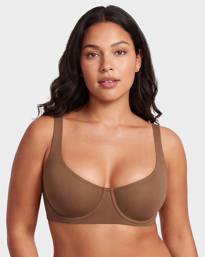 Bare-Edge Unlined Demi Lift Bra with Jelly Gel - FirmaLift