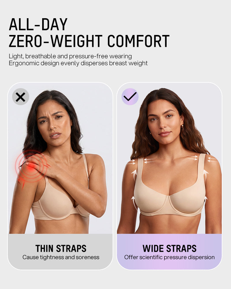 Bare-Edge Unlined Demi Lift Bra with Jelly Gel - FirmaLift
